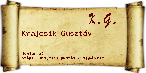 Krajcsik Gusztáv névjegykártya