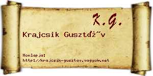 Krajcsik Gusztáv névjegykártya
