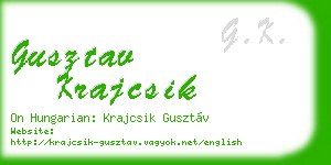 gusztav krajcsik business card